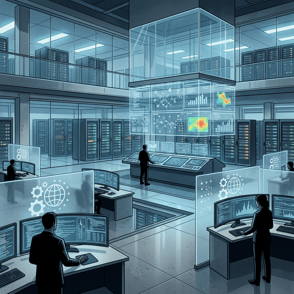 AI safety center with monitoring stations